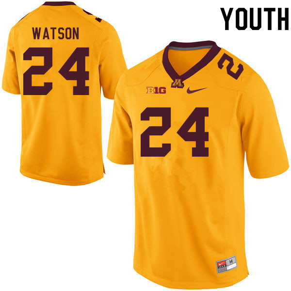 Youth #24 Tariq Watson Minnesota Golden Gophers College Football Jerseys Sale-Gold